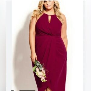 Plus-Size Keyhole Wrap Front Dress City Chic NWT